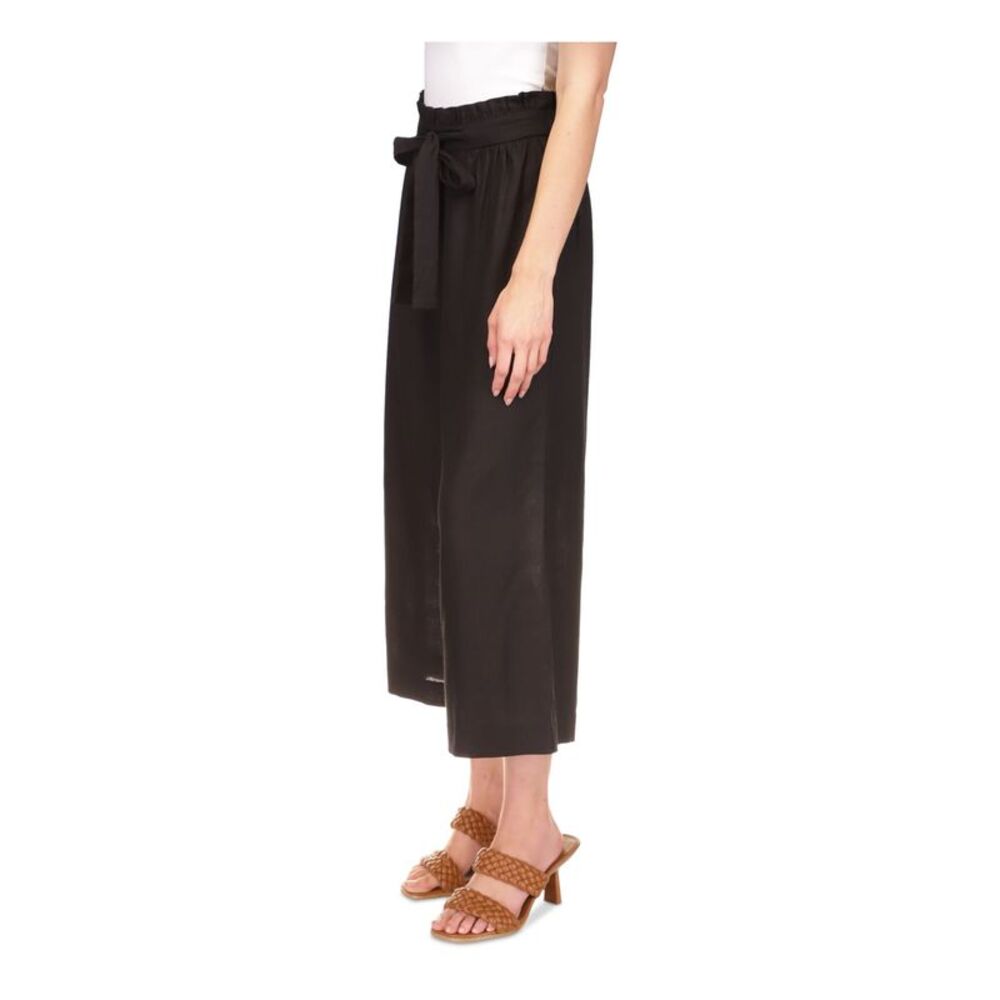 MICHAEL MICHAEL KORS Womens Black Tie Waist Wide Leg High Waist Pants XL - Picture 3 of 4